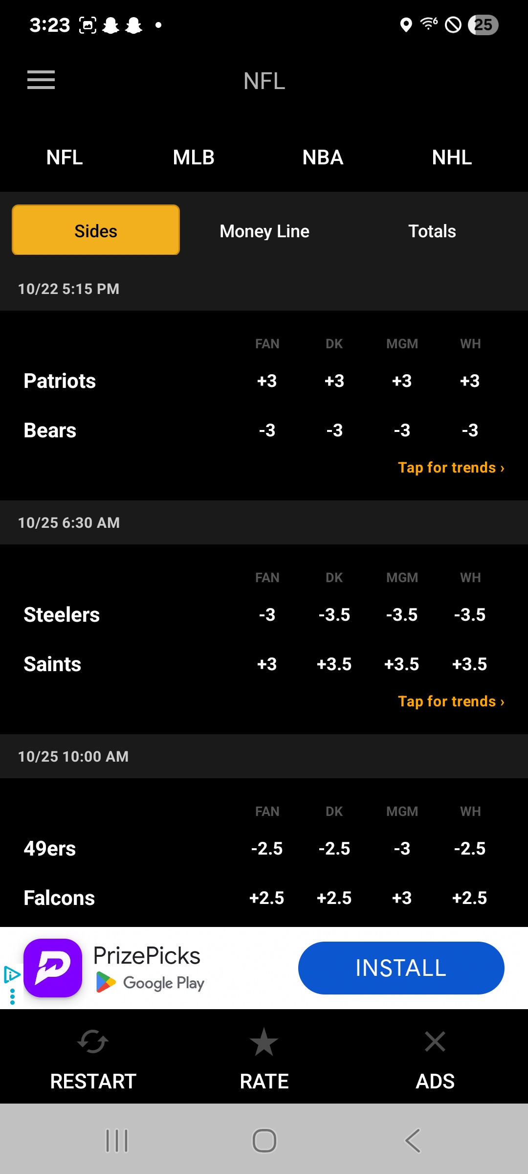 BudsAlley Odds app screenshot 2